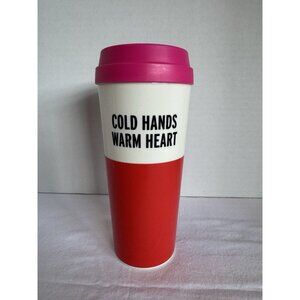 Kate Spade Tumbler Cold Hands Warm Heart Pink And Red